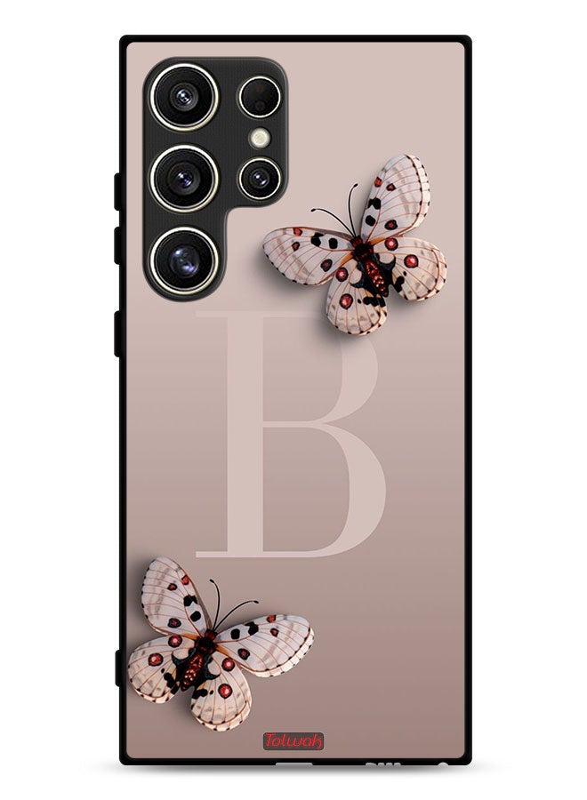 Tolwak غطاء حماية لجهاز سامسونج جالكسي S24 ألترا 5G مزخرف بالفراشات - Image 1
