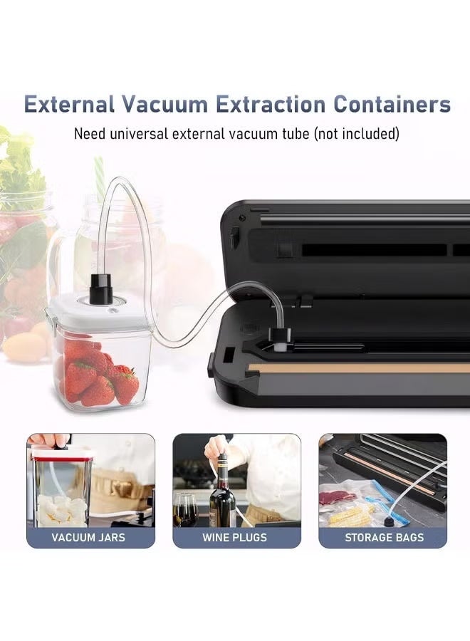 Vacuum Sealer Machine,Dry/Moist Food Vacuum Sealer,Led Smart Touch,For Food Storage Vacuum Sealer Machine Dry&Moist Modes Precision Household Food Preservation System,With 10 Pcs Bags  - Image 4