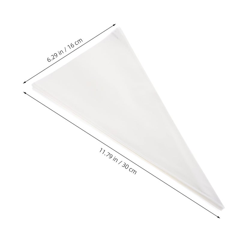 Cone Shaped Plastic Treat Bags With Twist Ties 100pcs 16x30cm For Candy Popcorn Snack Packaging - Image 3