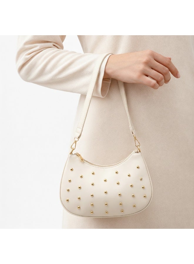Small women's shoulder bag in beige - Image 1