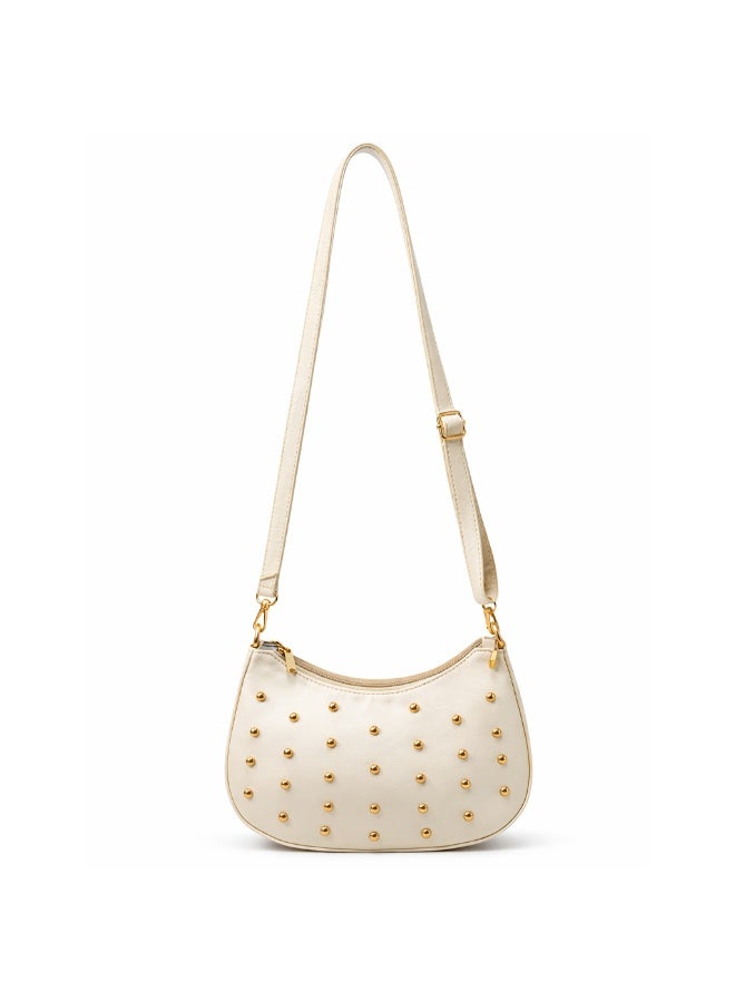 Small women's shoulder bag in beige - Image 4
