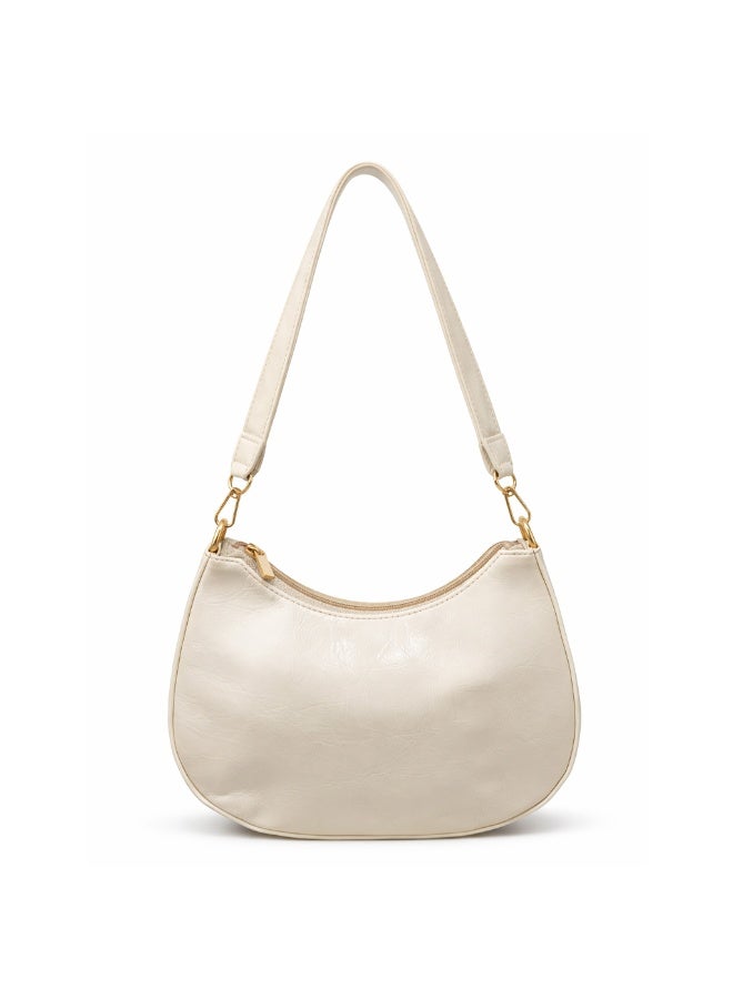 Small women's shoulder bag in beige - Image 3