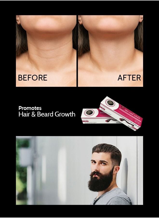 ABJ - Skin Roller 2 Pack For Hair Growth - 540 Microneedle for Skin Care System for Women and Men, Ideal to Keep Your Skin Young and Radiant - Titanium Needle Roller for Face and Hair - Image 1