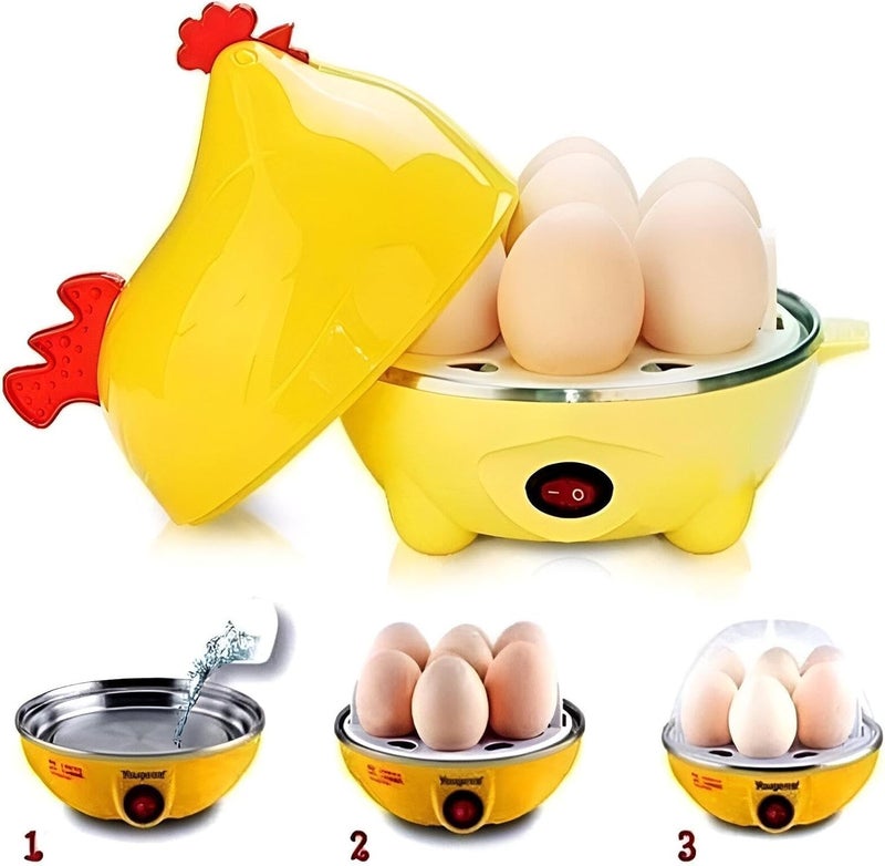 Electric Egg Boiler 7 Egg Capacity Automatic Shut Off Plastic Body Stainless Steel Plate Egg Cooker Steamer Poacher Frying Appliance - Image 5