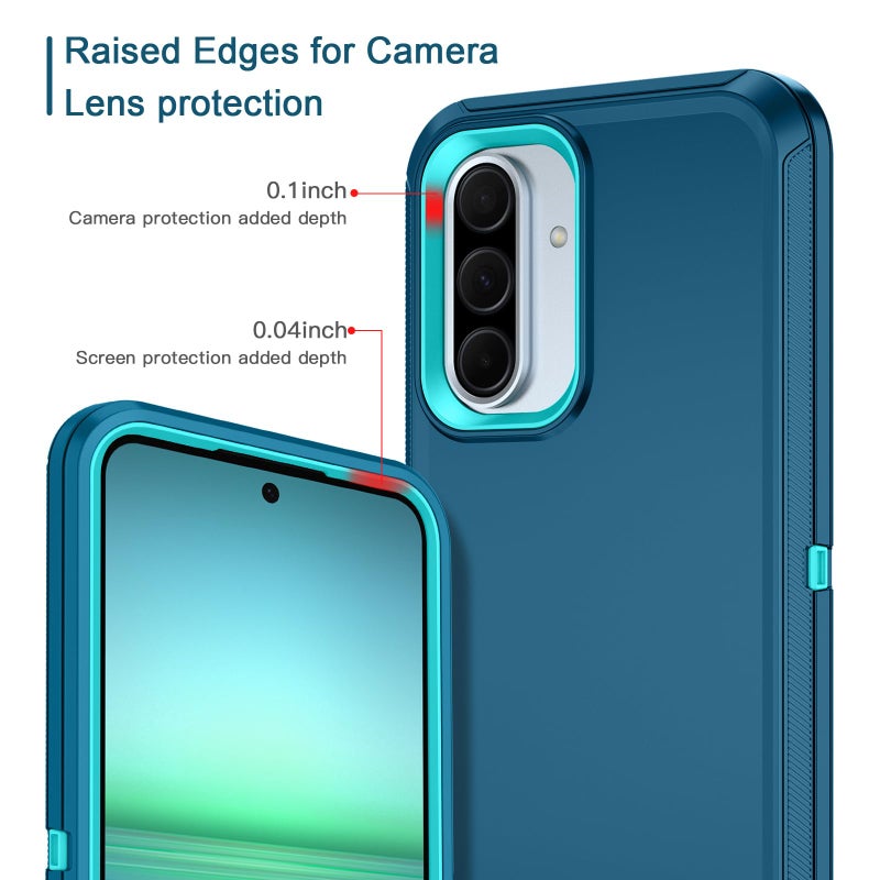 I-HONVA for Samsung Galaxy A36 5G Case Shockproof Dust/Drop Proof 3-Layer Full Body Protection [Without Screen Protector] Rugged Heavy Duty Cover Case for Galaxy A36 5G,Turquoise - Image 3
