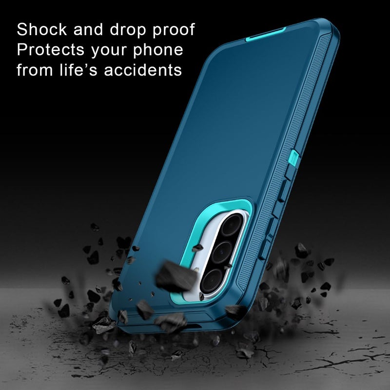 I-HONVA for Samsung Galaxy A36 5G Case Shockproof Dust/Drop Proof 3-Layer Full Body Protection [Without Screen Protector] Rugged Heavy Duty Cover Case for Galaxy A36 5G,Turquoise - Image 4