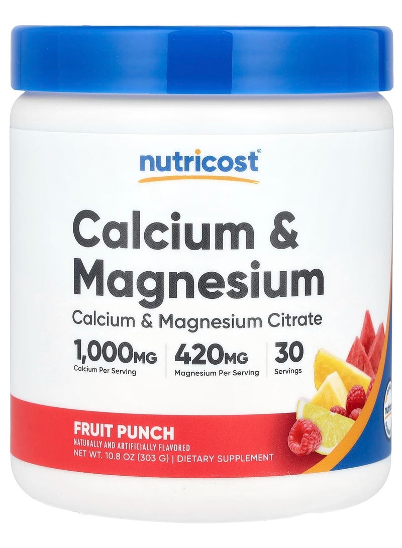 Nutricost Calcium & Magnesium, Fruit Punch , 10.8 oz (303 g)