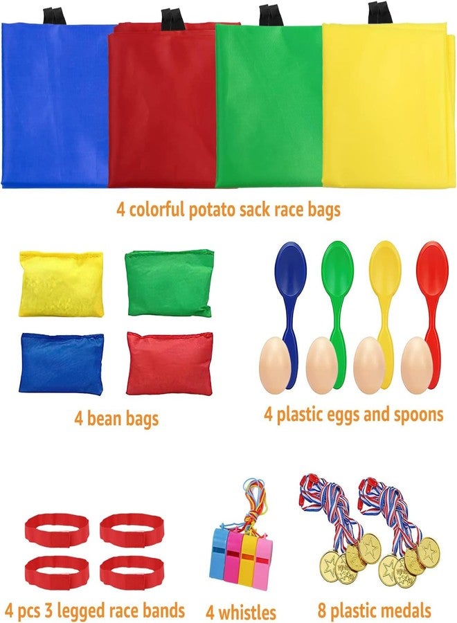 Websonaw 32 Pcs Outdoor Games Potato Sack Race Bags for Kids Adults, Bean Bag Toss Game, 3 Legged Race Bands, Egg Spoon Relay Race Game, Carnival Outside Yard Lawn Games for Easter Christmas Birthday Party - Image 2