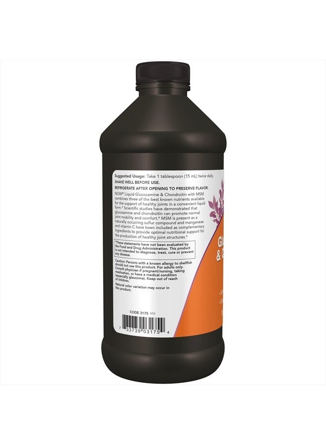 now Supplements, Glucosamine & Chondroitin with MSM, Liquid, Joint Health, Mobility and Comfort*, 16-Ounce - Image 3