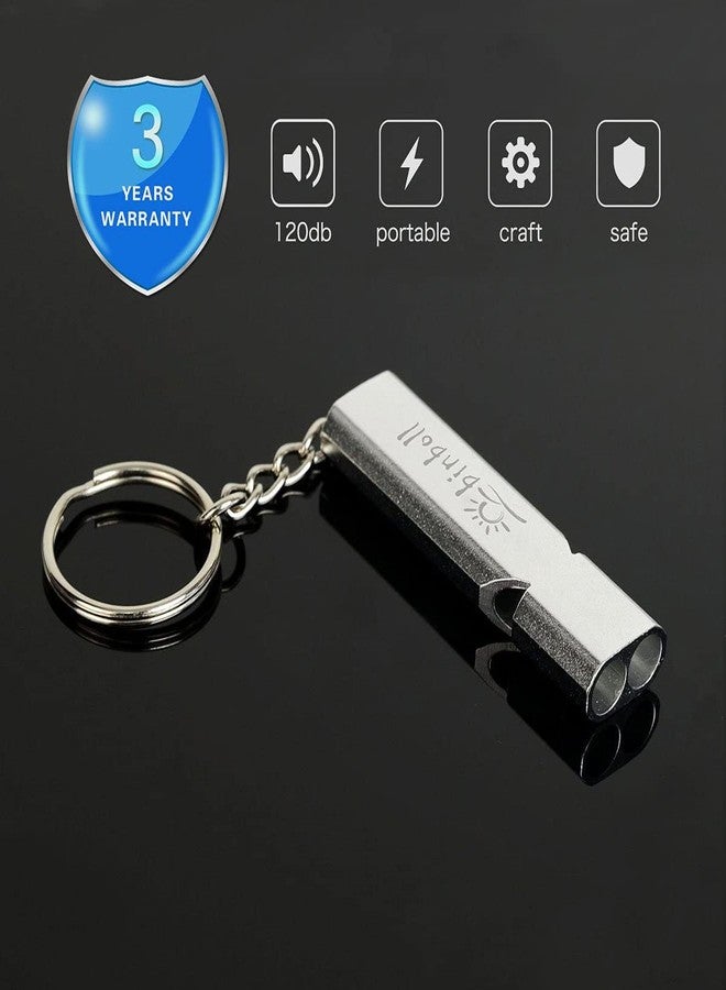 binboll Emergency Whistles Lifeguard Safety Whistle with Lanyard and Keychain for Outdoor Camping Hiking Boating Backpacking Fishing Kayak Kids Rescue Signaling Loud Survival Whistle (silver-2pack) - Image 3