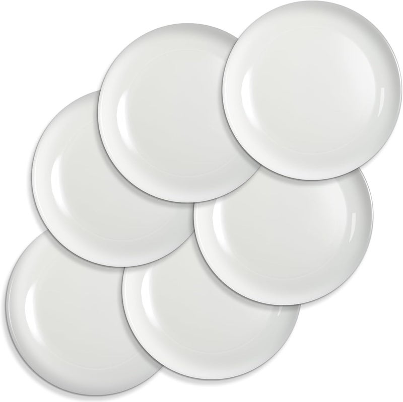 Tivcck Ceramic Dessert Plates Set of 67 Inch White Appetizer PlatesRound Small Salad Plates Dinner PlatesPorcelain Dessert Plates for Snacks CakeMicrowave  Dishwasher Safe - Image 1