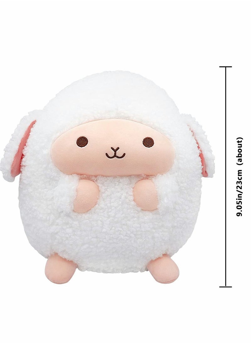 SYOSI - Lamb Plush Pillow, Plush Cute Stuffed Animal Soft Hugging Pillow, Kawaii Plushie Mini Plush Pillows for Kids Adults, White（9.05”，Small） - Image 1