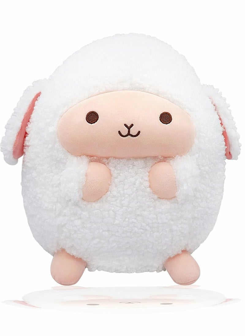 SYOSI - Lamb Plush Pillow, Plush Cute Stuffed Animal Soft Hugging Pillow, Kawaii Plushie Mini Plush Pillows for Kids Adults, White（9.05”，Small） - Image 1