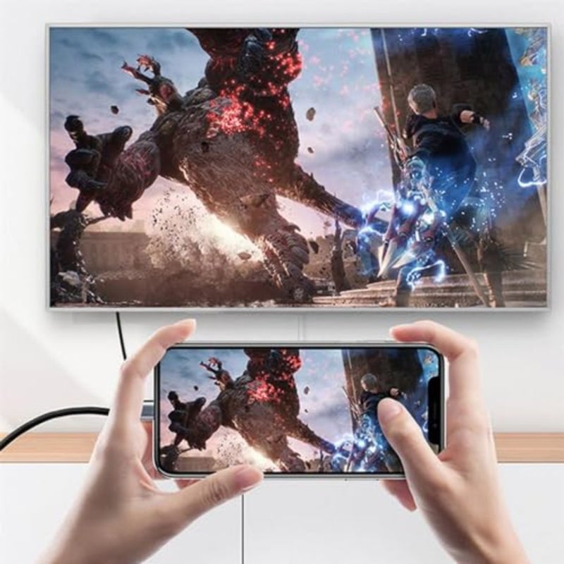 محول USB-C إلى HDMI لاستخدام الكمبيوتر المحمول والكمبيوتر اللوحي والهاتف؛ هيئة سبائك الألومنيوم. أسود؛ يدعم 4K@60 هرتز و1080 بكسل، التوصيل والتشغيل، لا حاجة إلى برنامج تشغيل - Image 4