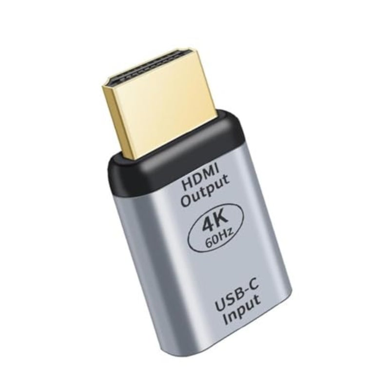 محول USB-C إلى HDMI لاستخدام الكمبيوتر المحمول والكمبيوتر اللوحي والهاتف؛ هيئة سبائك الألومنيوم. أسود؛ يدعم 4K@60 هرتز و1080 بكسل، التوصيل والتشغيل، لا حاجة إلى برنامج تشغيل - Image 1