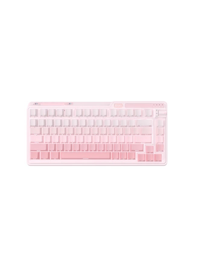 Kzzi K75v2 Tri-mode Custom Mechanical Keyboard Wireless Bluetooth Rgb Backlit 82-key Pbt Keycaps Gasket Mount Gradient Pink Switches For Gaming And Office