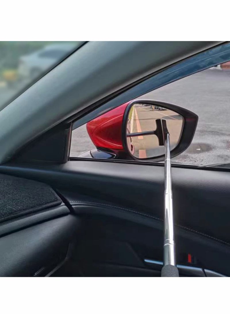 Car Rearview Mirror Wiper, Telescopic Auto Mirror Squeegee Cleaner, Long Handle Car Cleaning Tool - Image 4