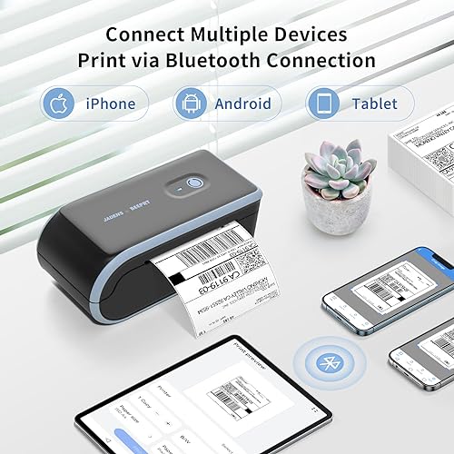 JADENS Bluetooth Thermal Label Printer, Wireless Label Printer with Built-in Paper Bin, Compatible with iOS, Android, Windows, Mac, Chromebook, Widely Used for Etsy, Ebay, Shopify, USPS - Image 4