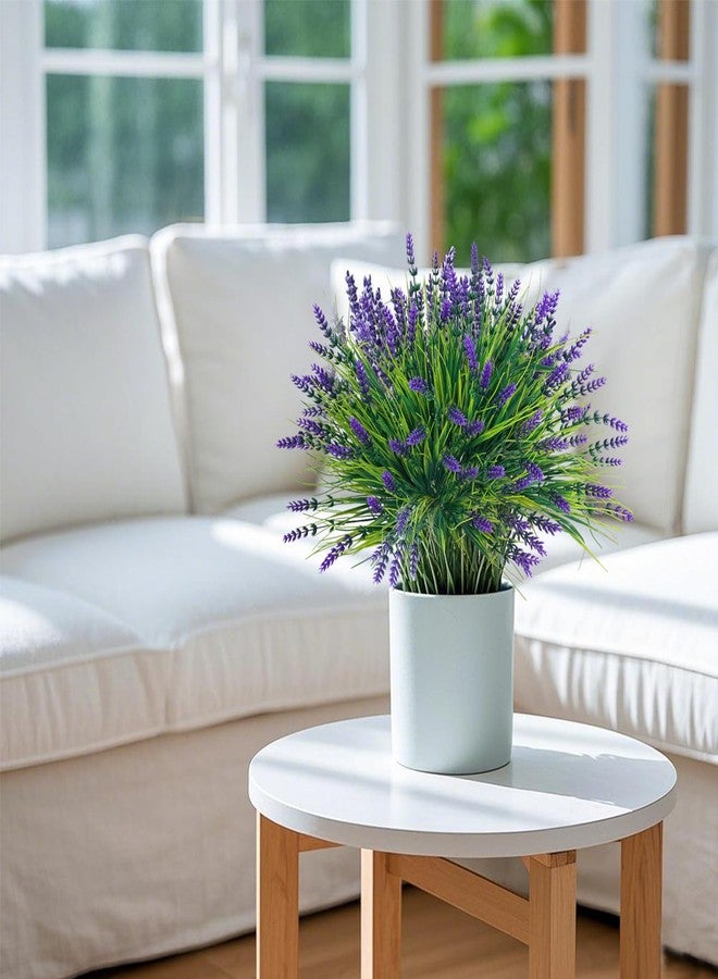 Fumwase 12 Bundles Artificial Plants Flowers for Outdoors Fake Monkey Grass No Fade Artificial Shrubs Bushes Greenery 14.2" Plastic Plants for Garden Home Front Porch Decor (Purplecolor) - Image 4