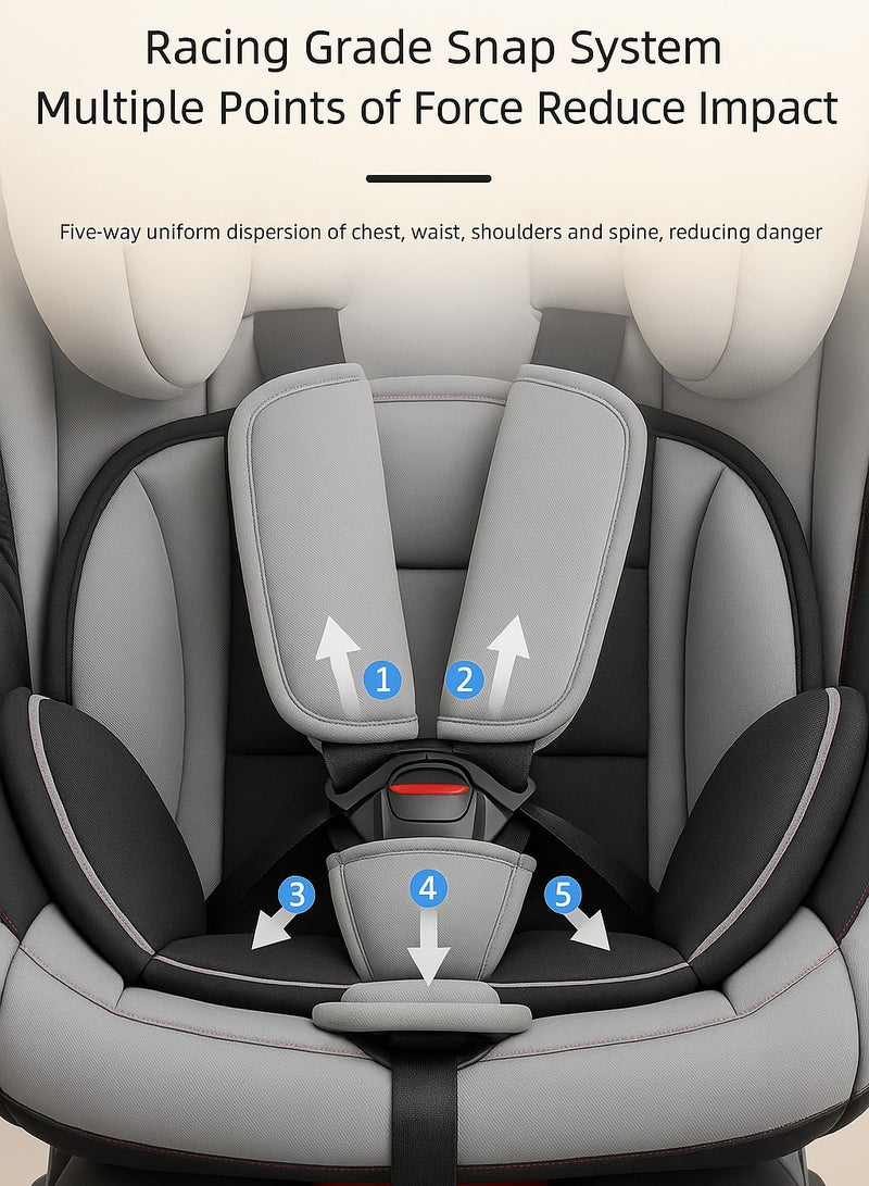 Toddler Car Seat 0 to 4 Years Adjustable Reclining Infant Car Seat Shock-Absorbing Cushion 360 Surround Protection Universal for Most Vehicles  - Image 3