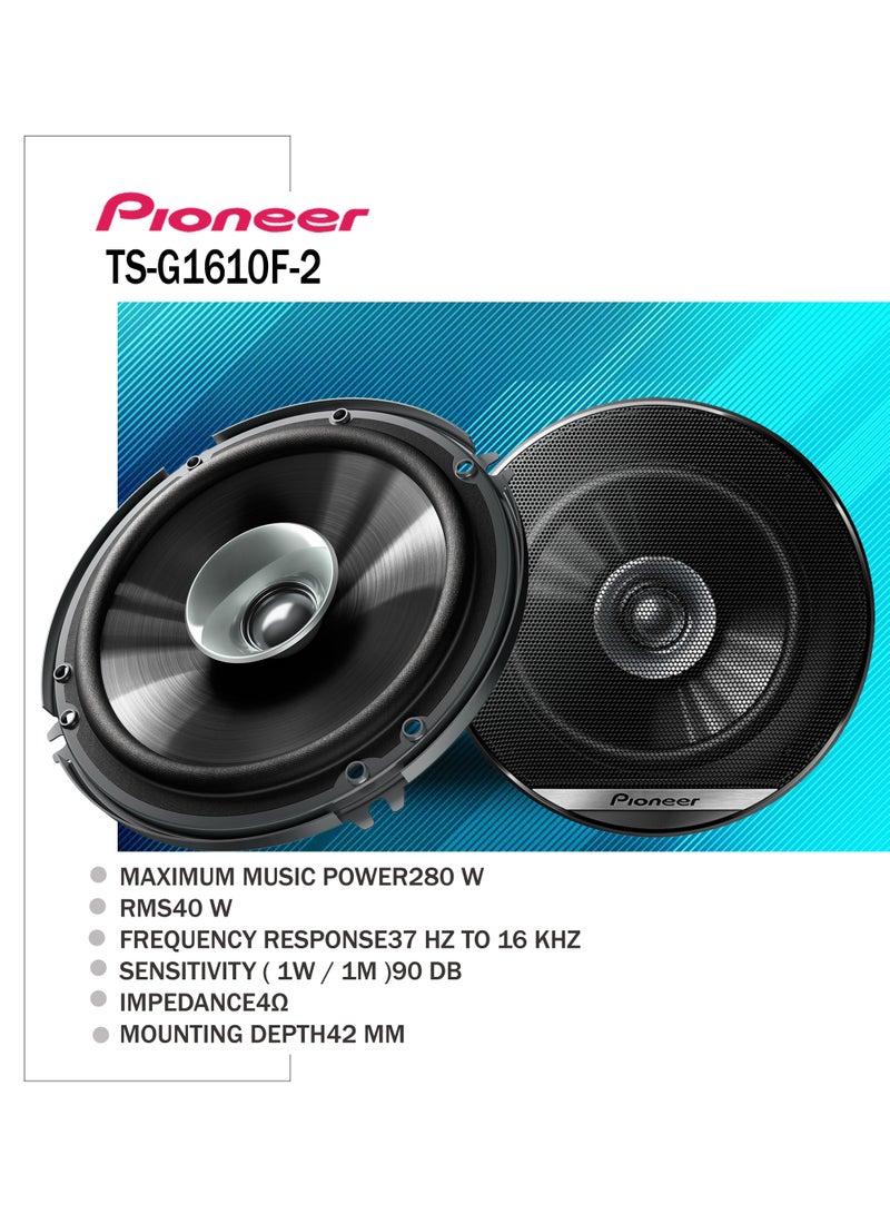 Pioneer Ts-G1610F 280W Dual Cone Speaker System, 6.5-Inch Size - Image 2