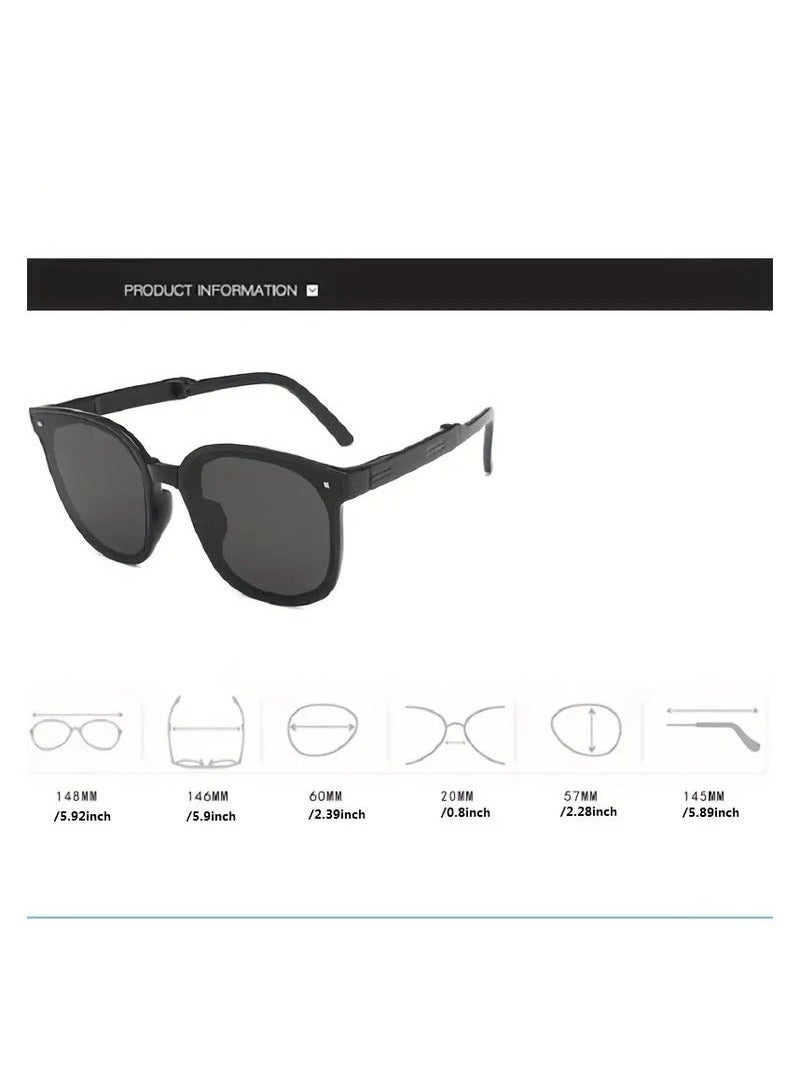 Ucanbe Foldable Square Frame Rivet Decor Sunglasses - Image 3
