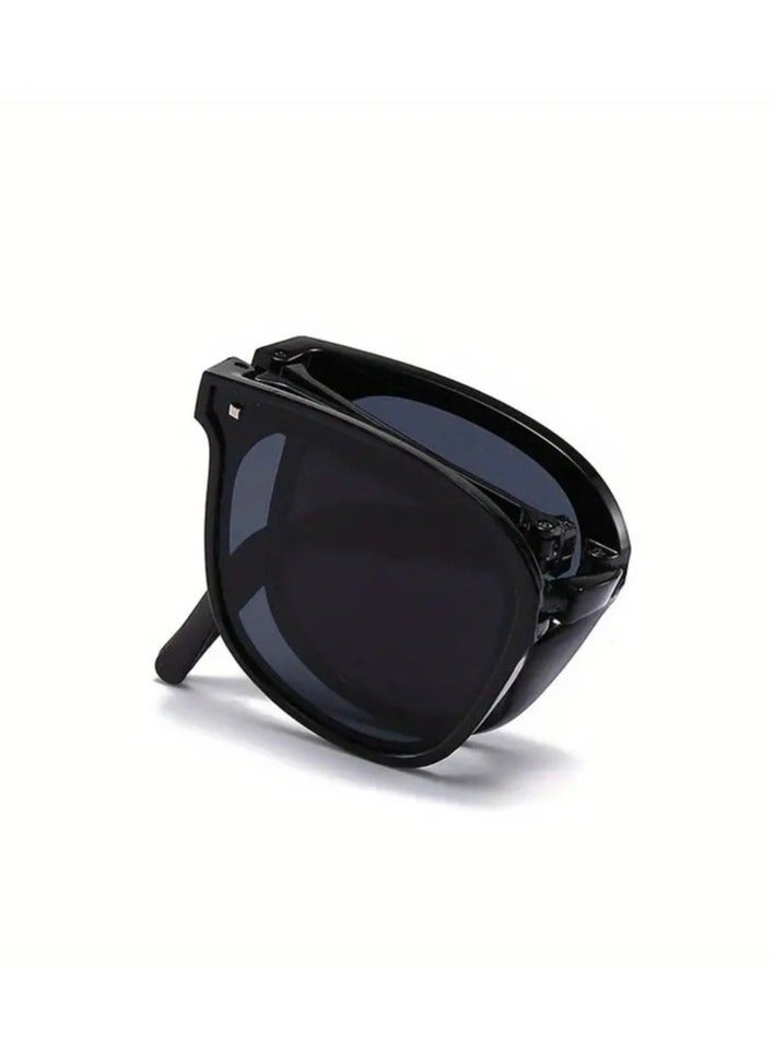 Ucanbe Foldable Square Frame Rivet Decor Sunglasses - Image 4