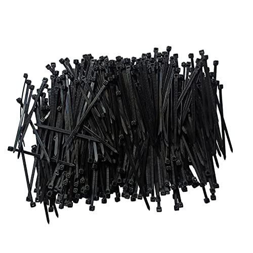 BBDOU Zip Ties 4 inch 1000 pcs Cable Zip Ties with 18 Pounds Tensile Strength, Black Cable Ties, Self-Locking Nylon Tie Wraps for Indoor and Outdoor (4 inch 1000 pcs, Black) - Image 1