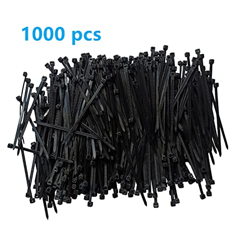 BBDOU Zip Ties 4 inch 1000 pcs Cable Zip Ties with 18 Pounds Tensile Strength, Black Cable Ties, Self-Locking Nylon Tie Wraps for Indoor and Outdoor (4 inch 1000 pcs, Black) - Image 5