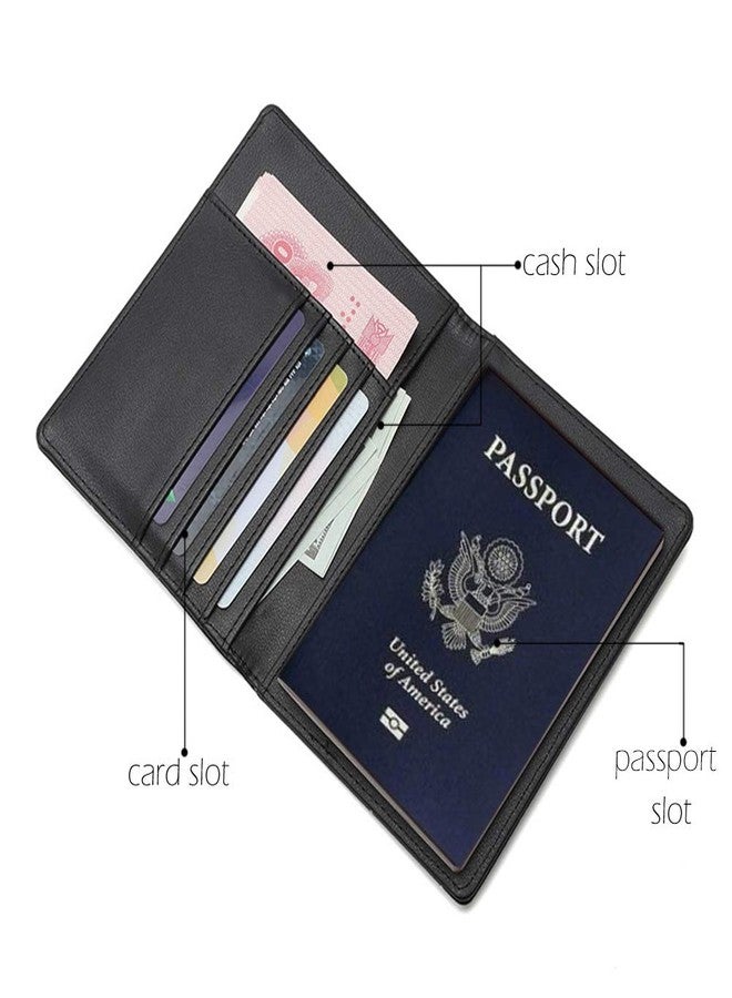 باكون محفظة سفر وحافظة جواز سفر جلدية عائلية من باكون، مزودة بتقنية حجب RFID، حافظة بطاقات جلدية، حافظة لتنظيم وثائق السفر (أحمر) - Image 5