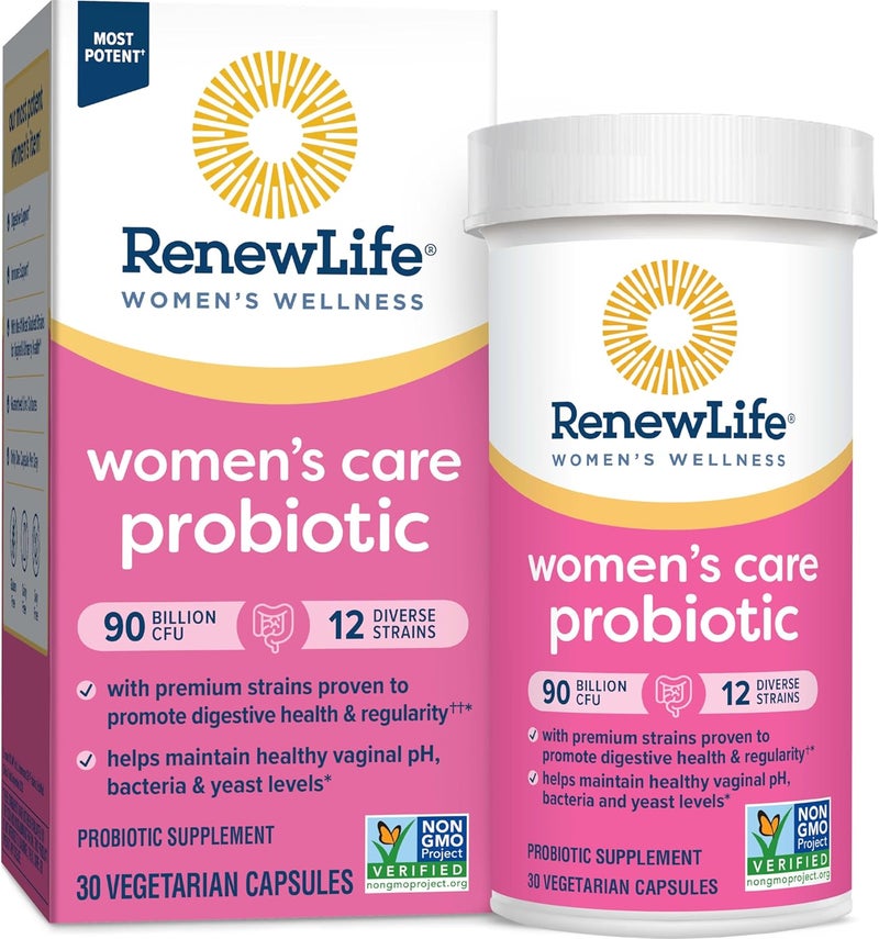Renew Life Womens Probiotic Capsules Supports pH Balance for Women Vaginal Urinary Digestive and Immune Health L Rhamnosus GG Dairy Soy and GlutenFree 90 Billion CFU  30 Ct - Image 1