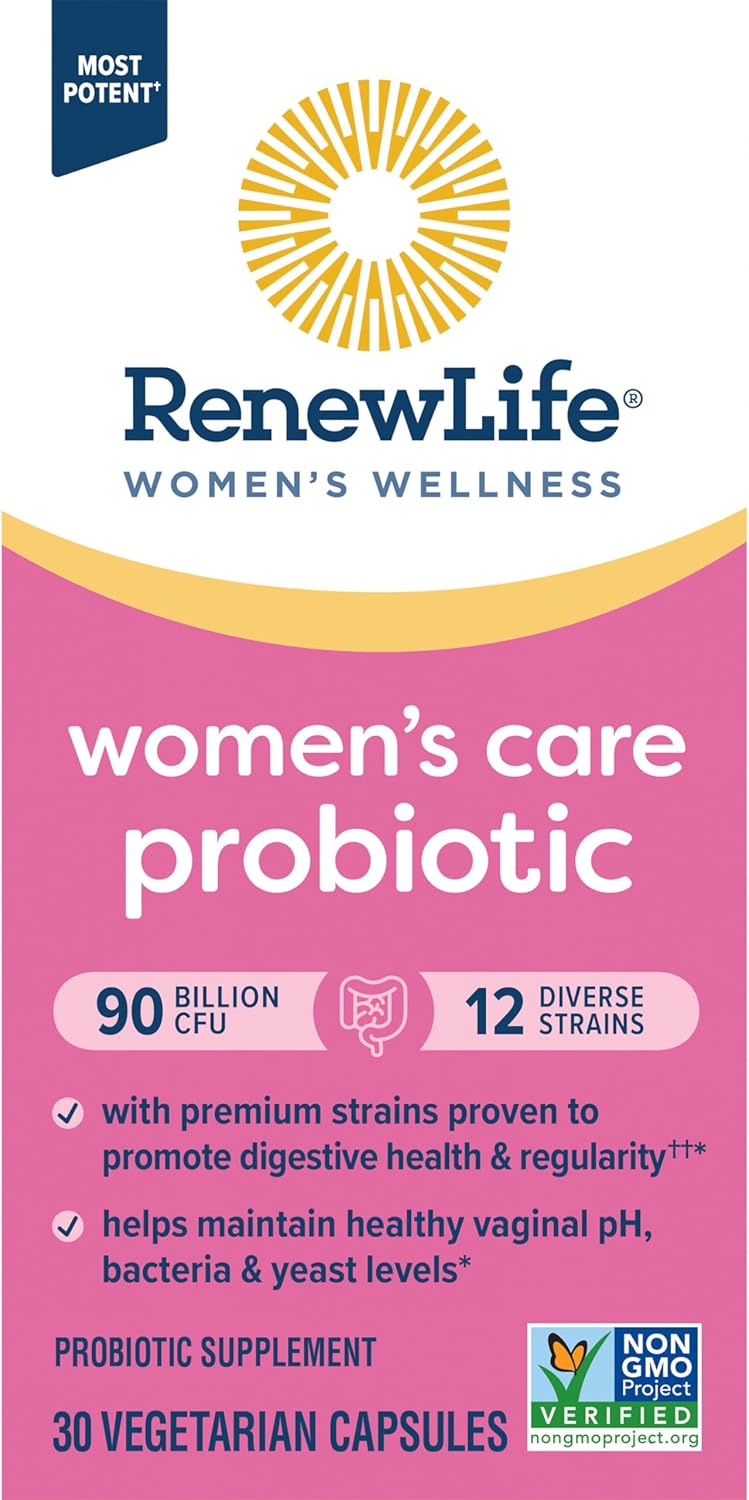 Renew Life Womens Probiotic Capsules Supports pH Balance for Women Vaginal Urinary Digestive and Immune Health L Rhamnosus GG Dairy Soy and GlutenFree 90 Billion CFU  30 Ct - Image 3