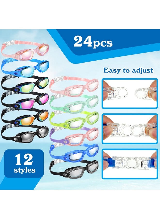 Konohan 24 Pack Swim Goggles, Anti Fog Swimming Equipment With Protection Polarized Women Men Swimming Goggles No Leaking Full Protection Sport Swimming Goggles With Wide View For Adult Youth - Image 4