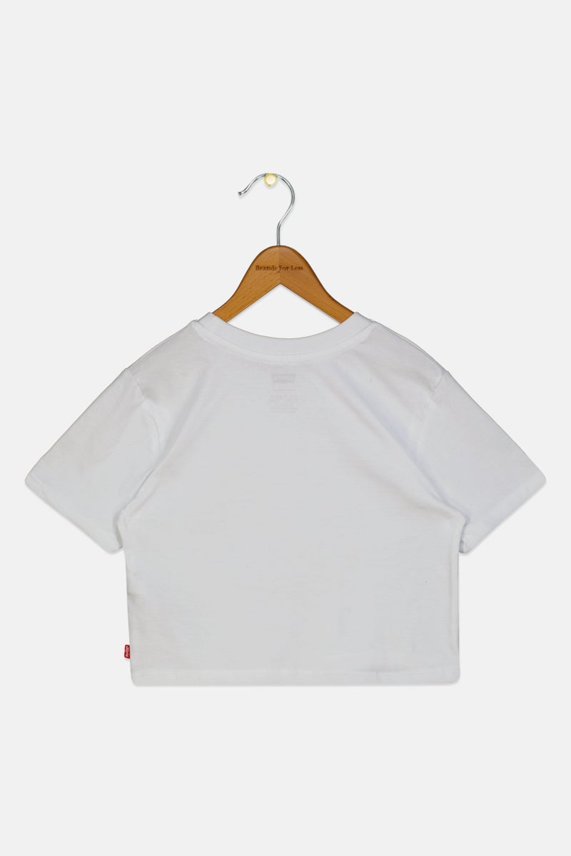 Levi's Kids Girl Graphic Print Short Sleeve T-shirt, White - Image 2