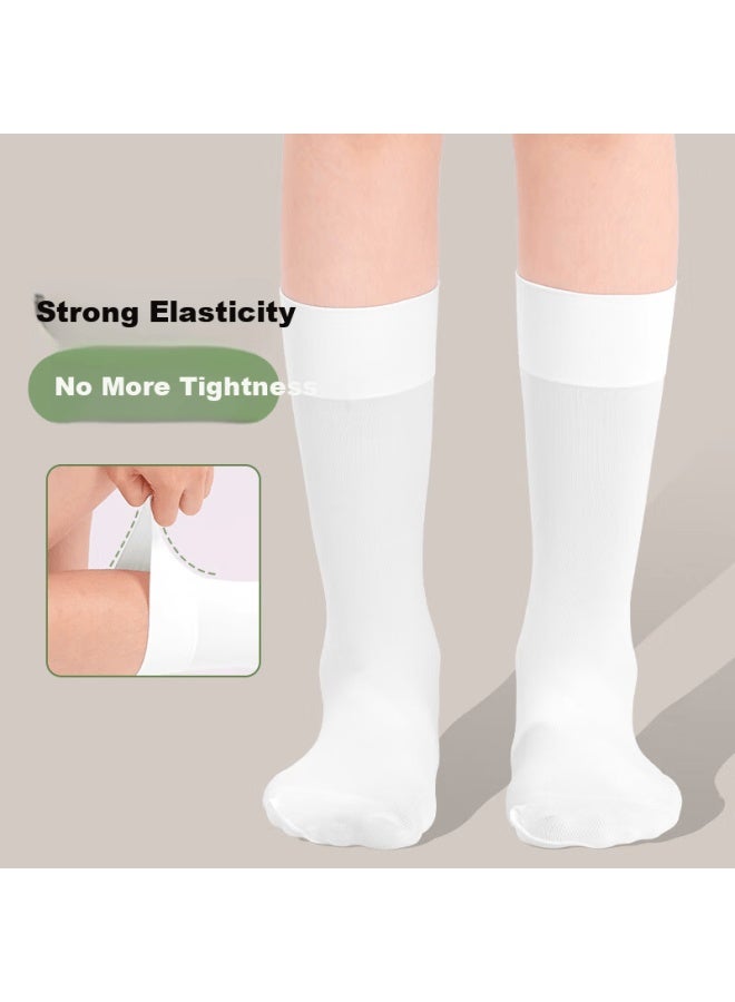 Barbie Girls Mid-calf Socks Spring And Autumn Children's Short Stockings School Style Half-leg Socks Pure White Baby Long Socks - Image 2