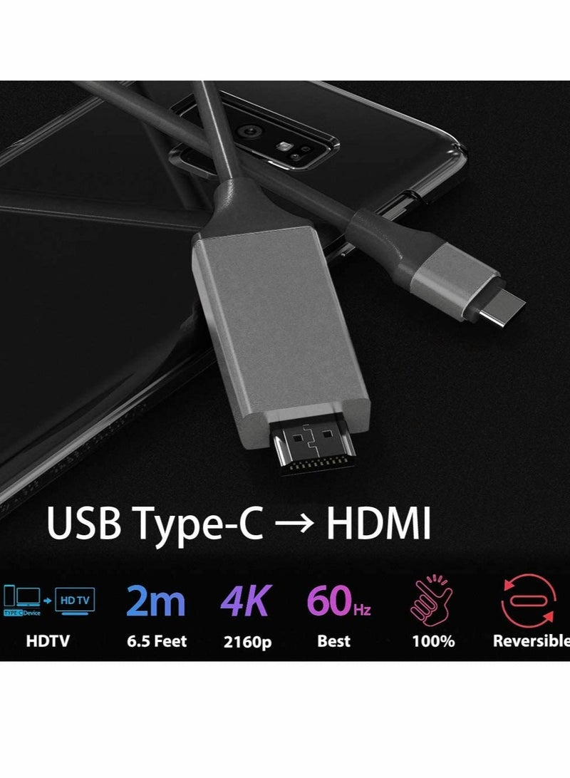 كاست ويف كابل USB C إلى HDMI، 4K@60Hz كابل من النوع C إلى HDMI بطول 6 أقدام - Image 2