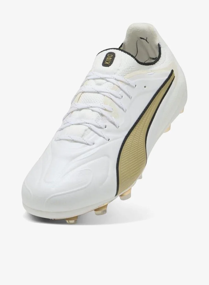 Puma PUMA White-Metallic Gold-PUMA Black KING 20 ULTIMATE FG/AG Football Boots Unisex for Men | Best Price UAE