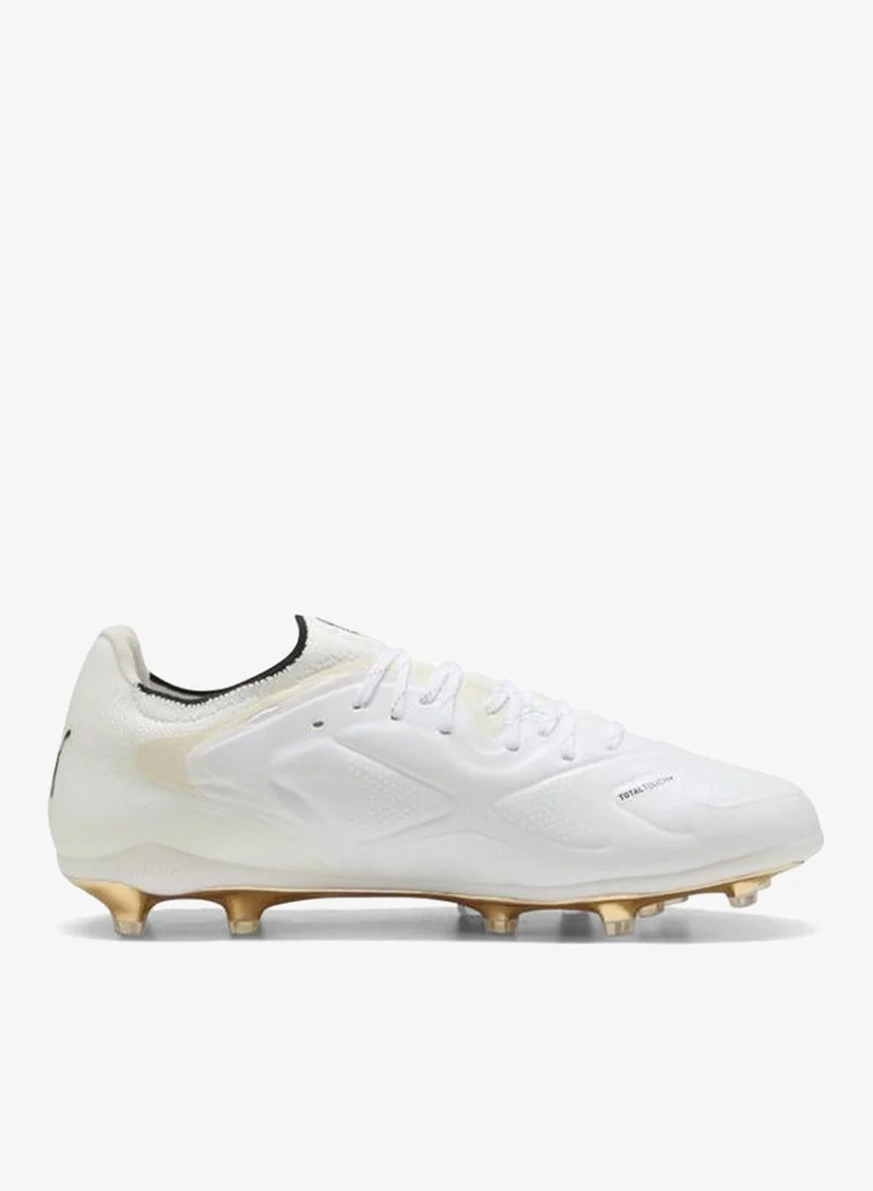 Puma PUMA White-Metallic Gold-PUMA Black KING 20 ULTIMATE FG/AG Football Boots Unisex for Men | Best Price UAE