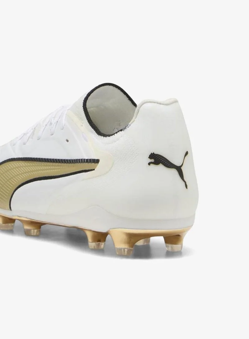Puma PUMA White-Metallic Gold-PUMA Black KING 20 ULTIMATE FG/AG Football Boots Unisex for Men | Best Price UAE