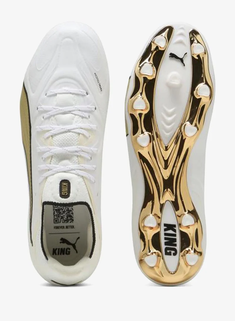 Puma PUMA White-Metallic Gold-PUMA Black KING 20 ULTIMATE FG/AG Football Boots Unisex for Men | Best Price UAE