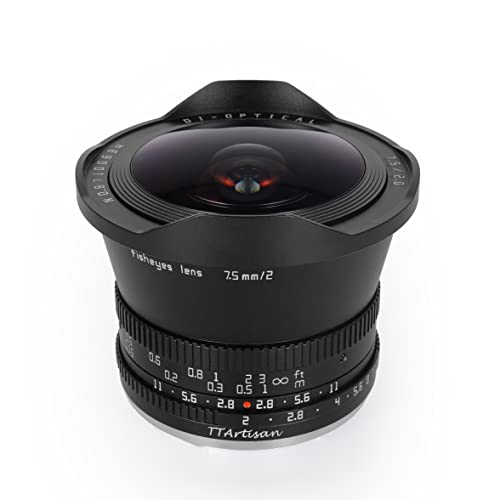 TTArtisan 7.5mm F2.0 APS-C Large Aperture Cameras Lens Fisheye Lens Compatible with Sony E Mount Camera A5000, A5100, A6000,A6100, A6300,A6400, A6500, A6600, NEX-3,NEX-3N, NEX-3R - Image 1