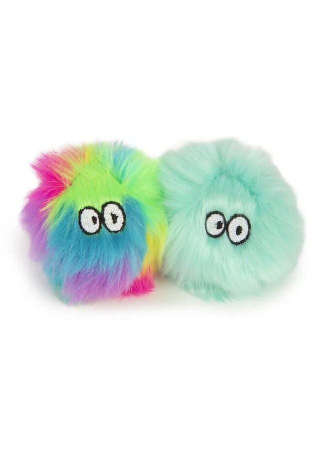 SmartyKat SmartyKat (2 Count Fuzzy Friends Plush Catnip Ball Cat Toys - Rainbow/Turquoise, 2 Count  - Image 1