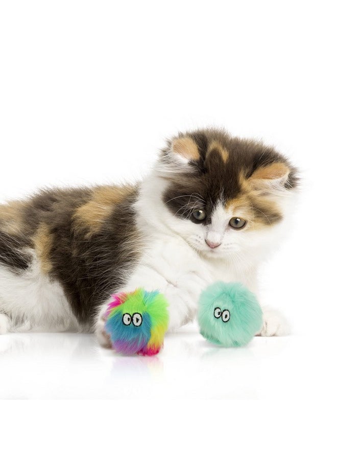 SmartyKat SmartyKat (2 Count Fuzzy Friends Plush Catnip Ball Cat Toys - Rainbow/Turquoise, 2 Count  - Image 4