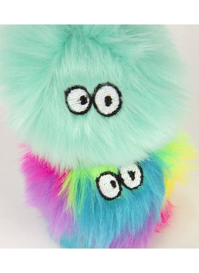 SmartyKat SmartyKat (2 Count Fuzzy Friends Plush Catnip Ball Cat Toys - Rainbow/Turquoise, 2 Count  - Image 3
