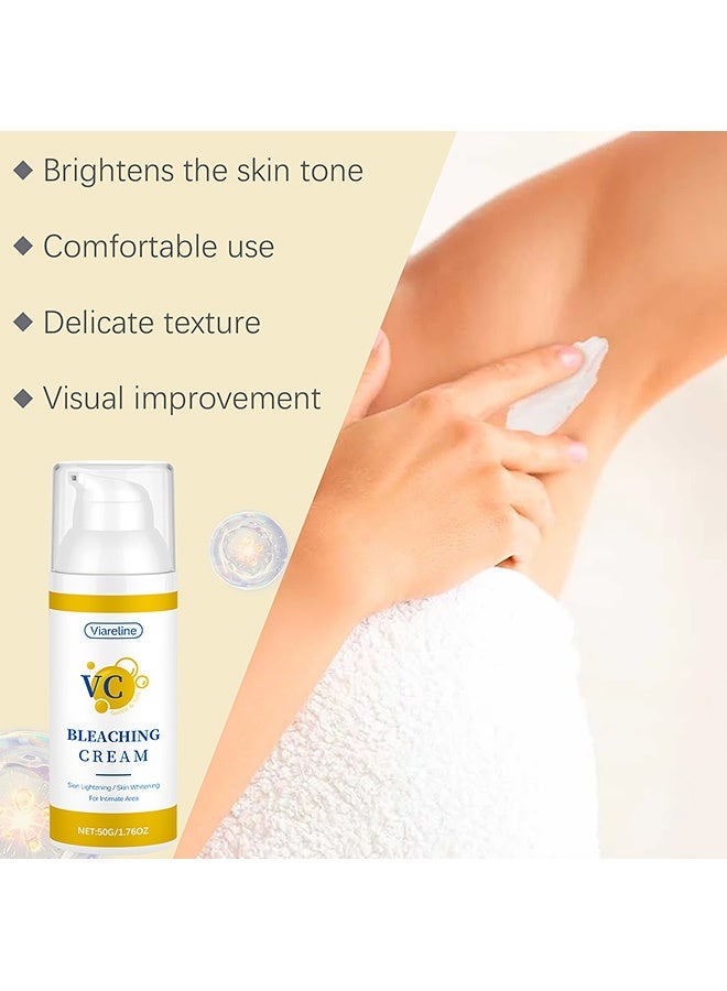 Viareline Skin Bleaching Cream Skin Lightening For Body Intimate Areas, Skin Whitening Cream Dark Spot Remover, Private Parts, Underarm, Knees, Elbows, Inner Thigh, Bikini Area, Whitening Cream Dark Spot Remover For Intimate Areas, 50G - Image 3