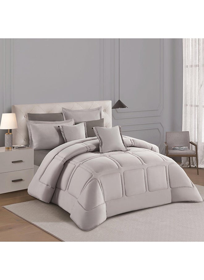 Stargold Duvet Cover Set 8 Pieces Comforter Set with Bed Skirt Quilt Cover Fitted Sheet Pillow Cover Comforter 220X240 cm King Size Mattress  - Image 2