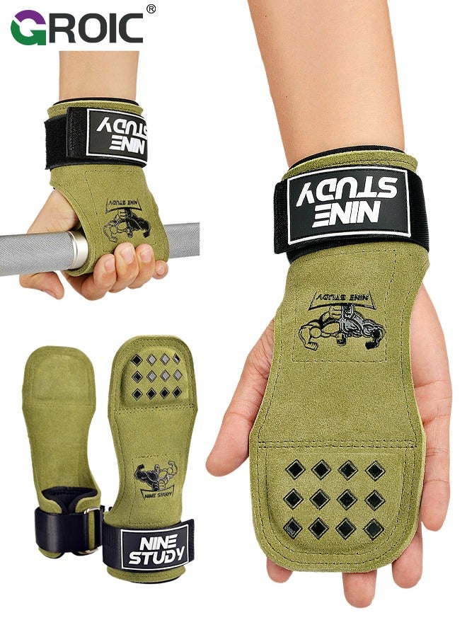 GROIC Weightlifting Wrist Gloves, Wraps Hooks Wrist Straps for Weightlifting, Maximum Grip Support Weight Lifting Grips Gloves for Gym Exercise Wrist Support Brace - Image 1