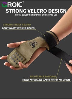 GROIC Weightlifting Wrist Gloves, Wraps Hooks Wrist Straps for Weightlifting, Maximum Grip Support Weight Lifting Grips Gloves for Gym Exercise Wrist Support Brace  - Image 5