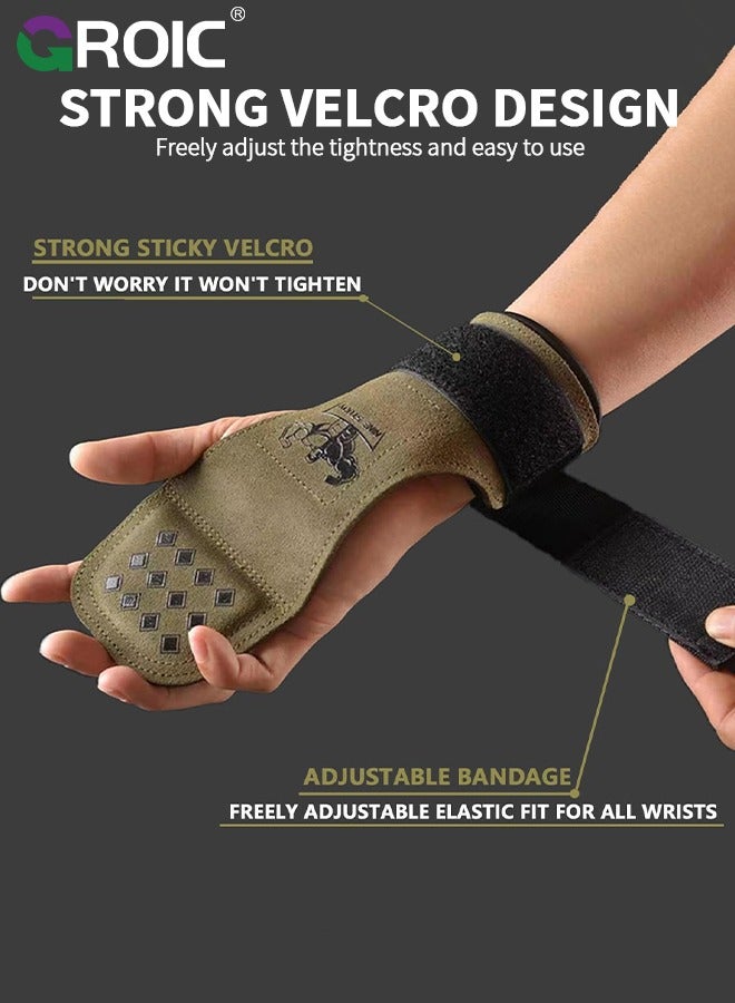GROIC Weightlifting Wrist Gloves, Wraps Hooks Wrist Straps for Weightlifting, Maximum Grip Support Weight Lifting Grips Gloves for Gym Exercise Wrist Support Brace - Image 5