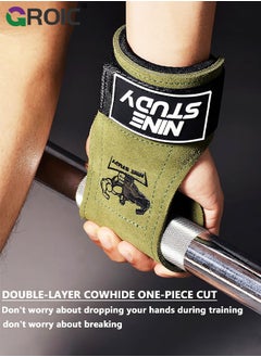GROIC Weightlifting Wrist Gloves, Wraps Hooks Wrist Straps for Weightlifting, Maximum Grip Support Weight Lifting Grips Gloves for Gym Exercise Wrist Support Brace  - Image 3